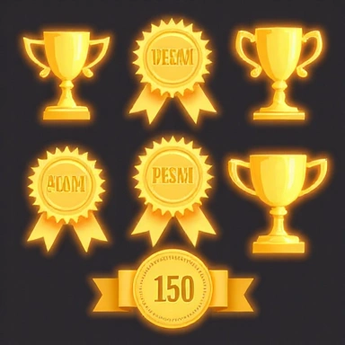 Abstract representation of achievements and trophies