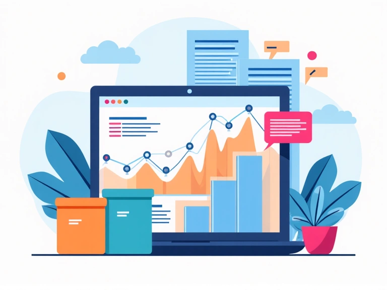 Illustration of website performance metrics and analytics