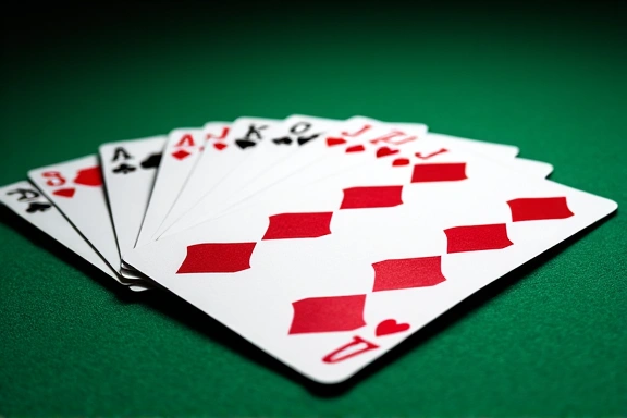 Various playing cards fanned out