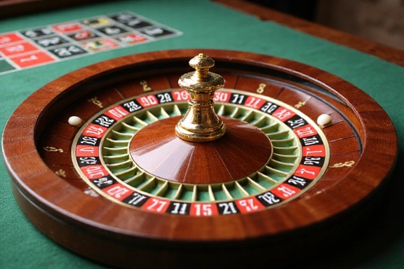 European Roulette wheel with single green zero pocket