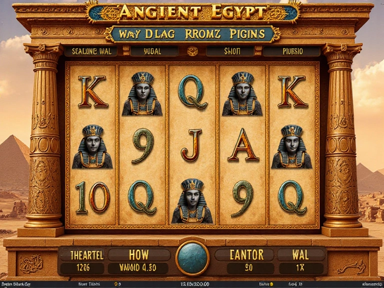 Ancient Egypt themed slot machine game interface